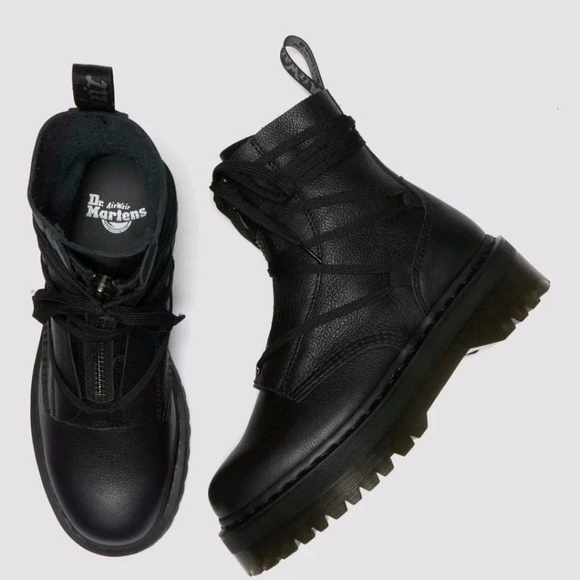 Dr Martens Jarrick II Mono Laced Leather Platform Classic Boots in Black Size6 - Picture 2 of 8